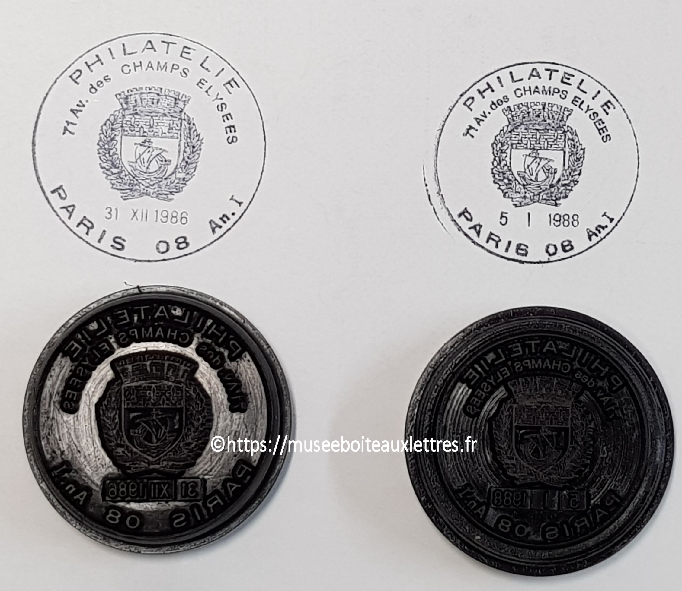 tampon PTT timbre à date philatélique point philatélie Champs Elysées Paris