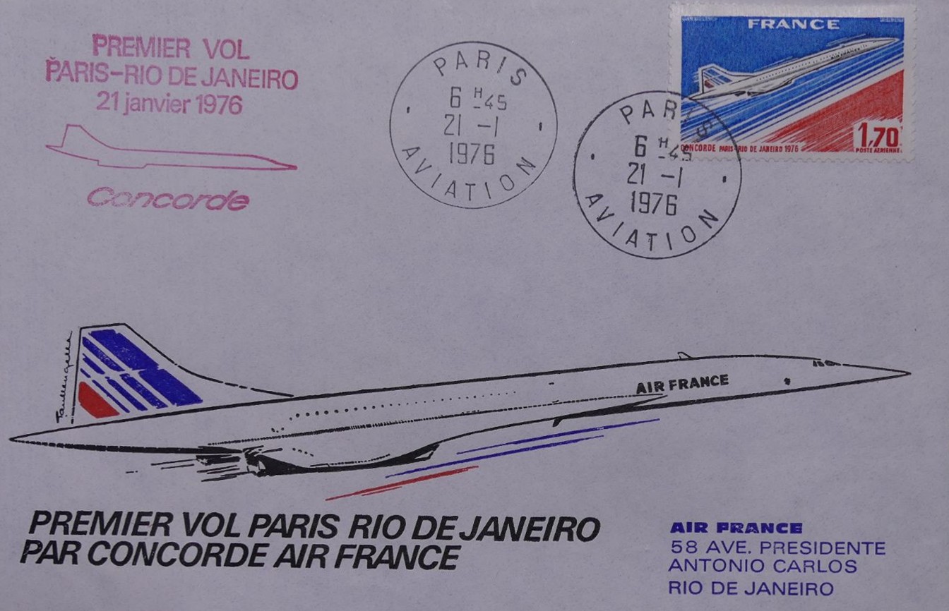tampon premier vol concorde Paris rio 1976