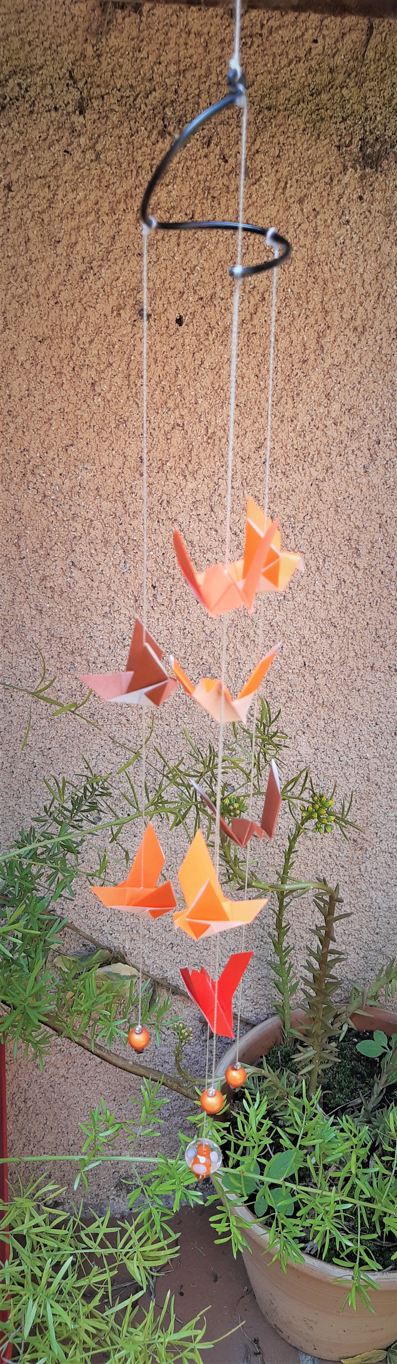 Mini mobile Envolée d'oiseaux orange