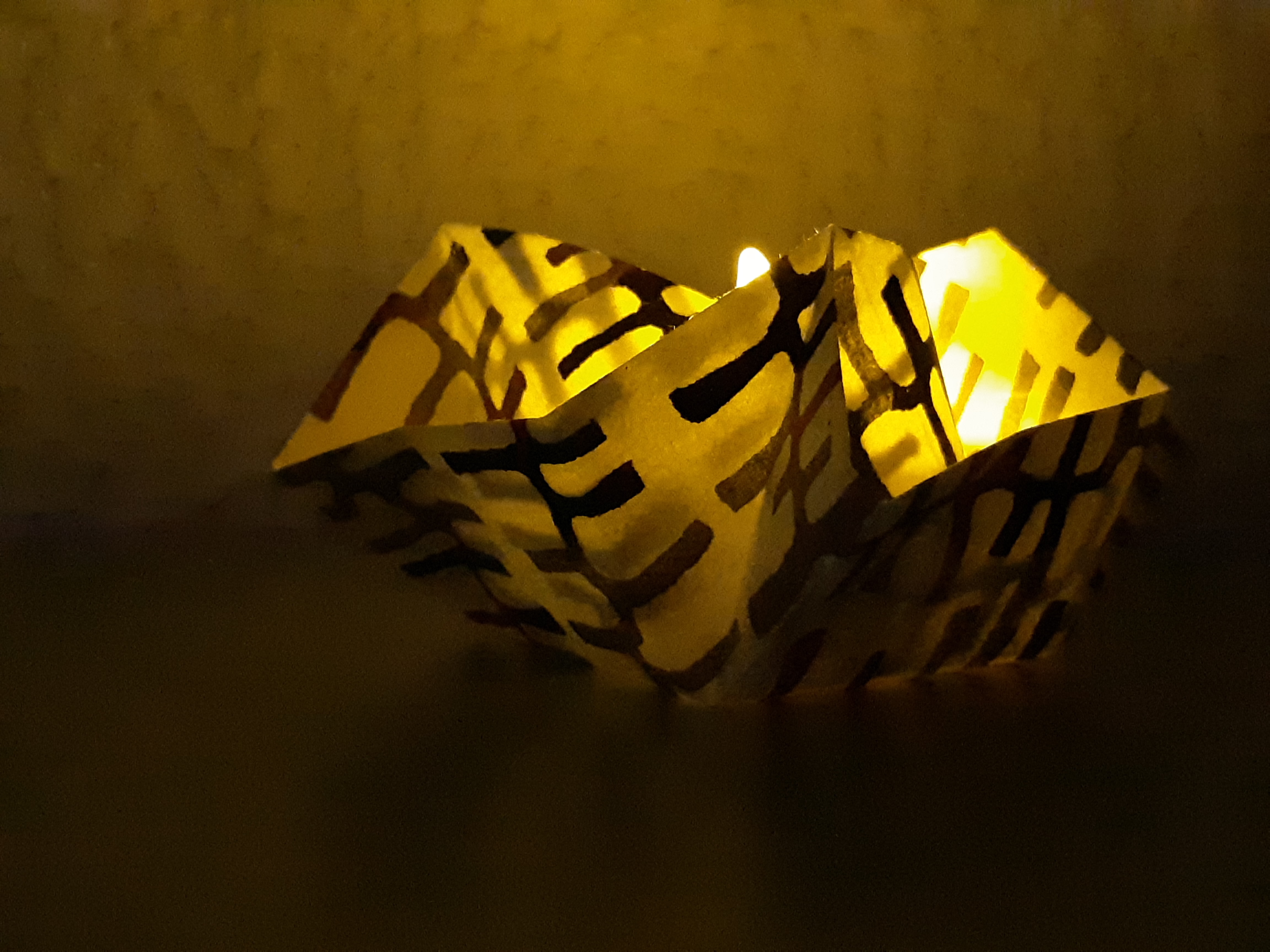 Veilleuse Fleur en papier washi herbe de mer avec led 5€
(~ Ø 8 x h 4 cm)
