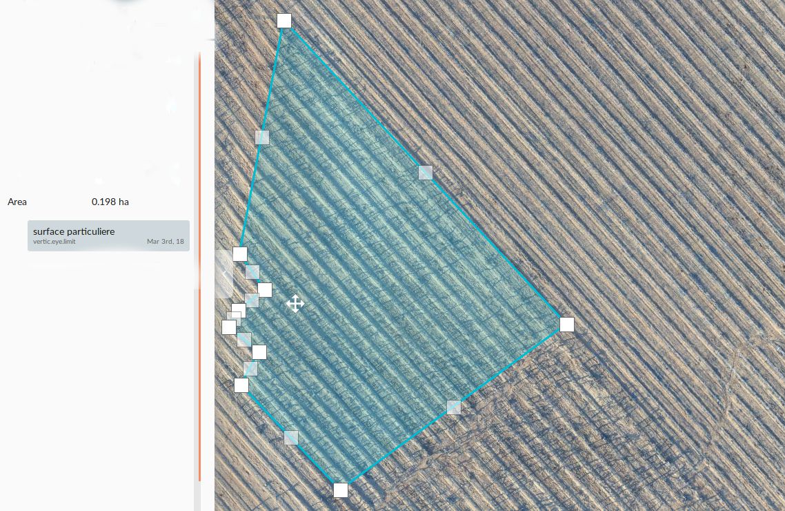 calcul de surfaces complexes grâce au drone