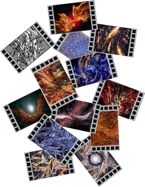 pêle-mêle de vidéogrammes cinématographiques symbolisant des vidéos

