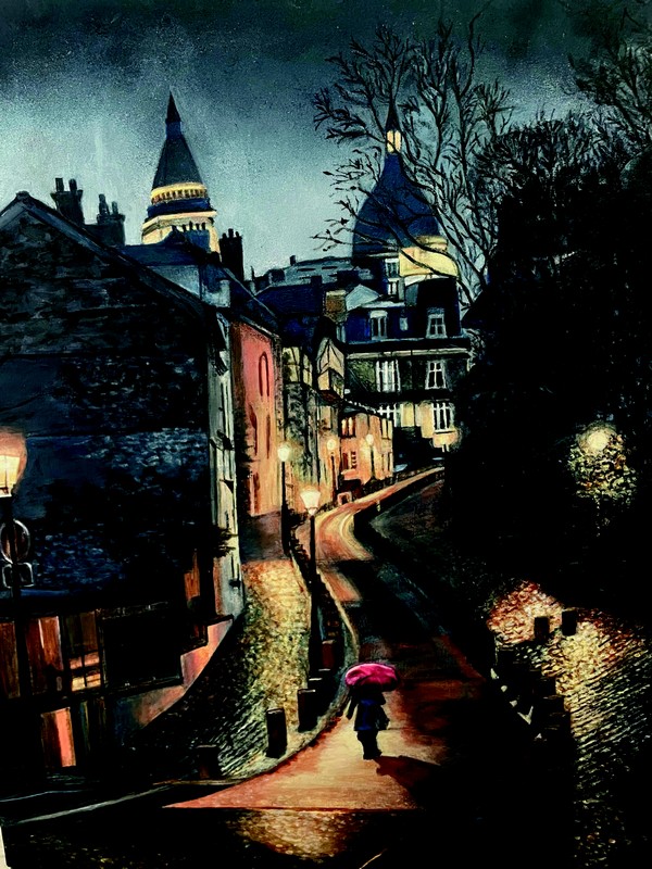 Them arts peinture acrylique nuit