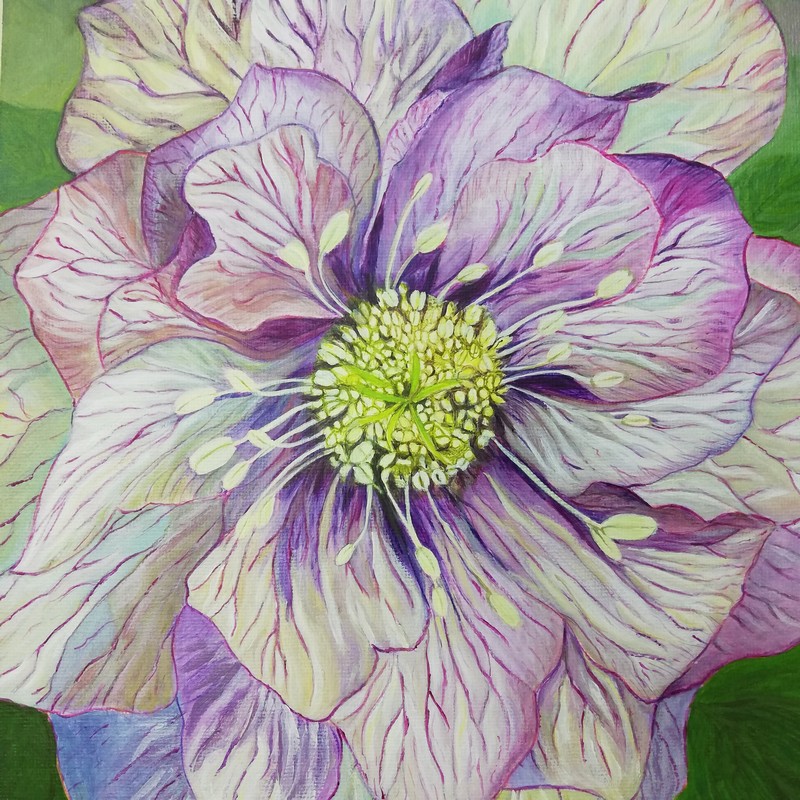 Them arts peinture acrylique fleur