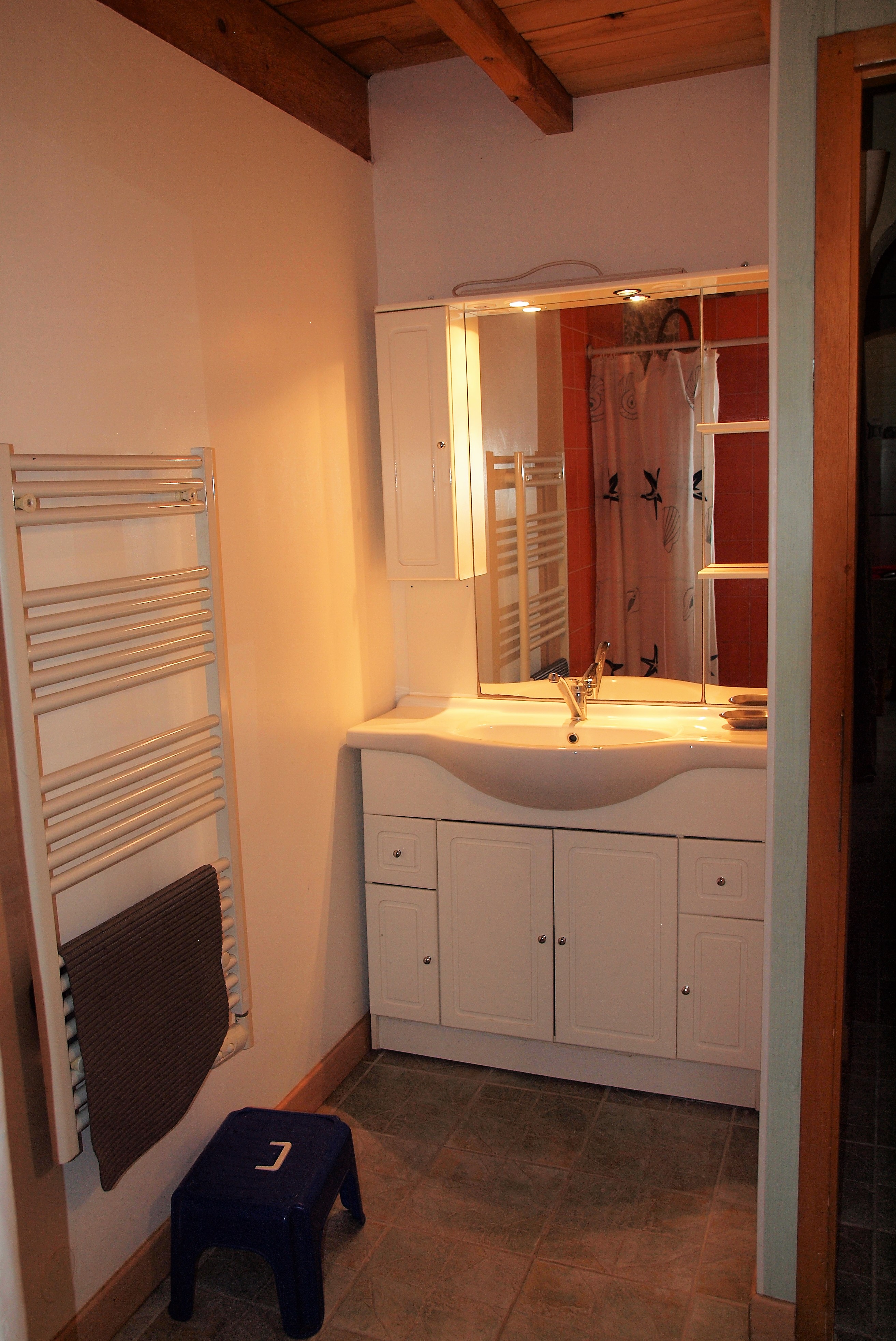 Salle de bain orange meuble web