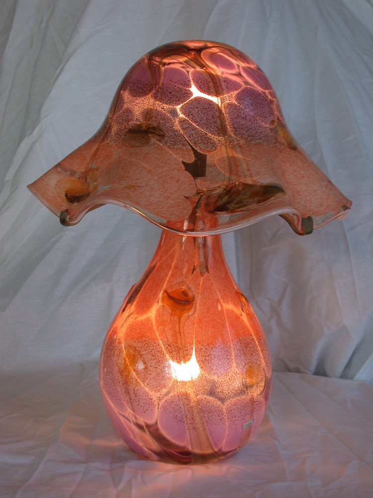 Lampe dentelle rouge et violine