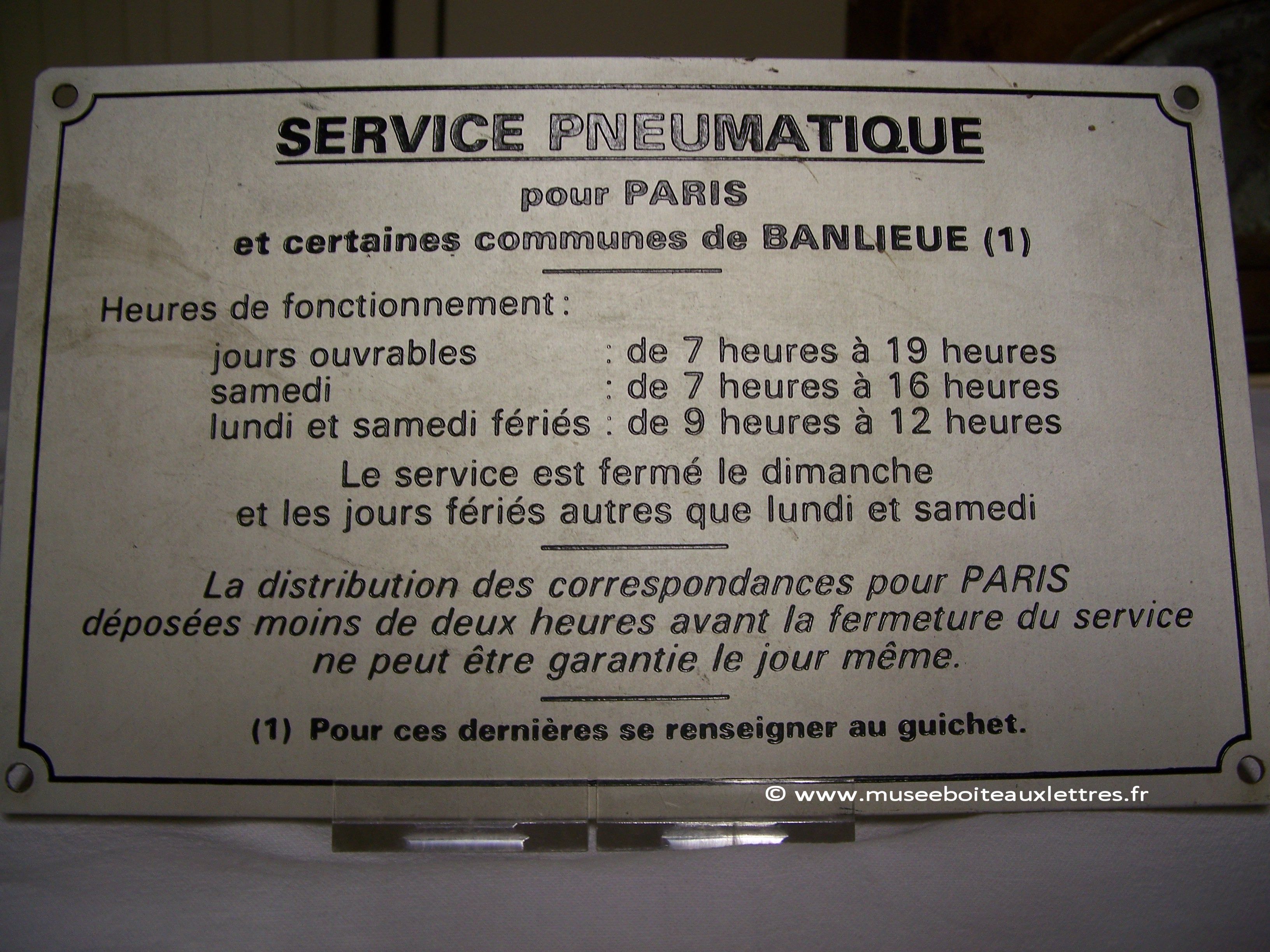 la poste pneumatique de Paris