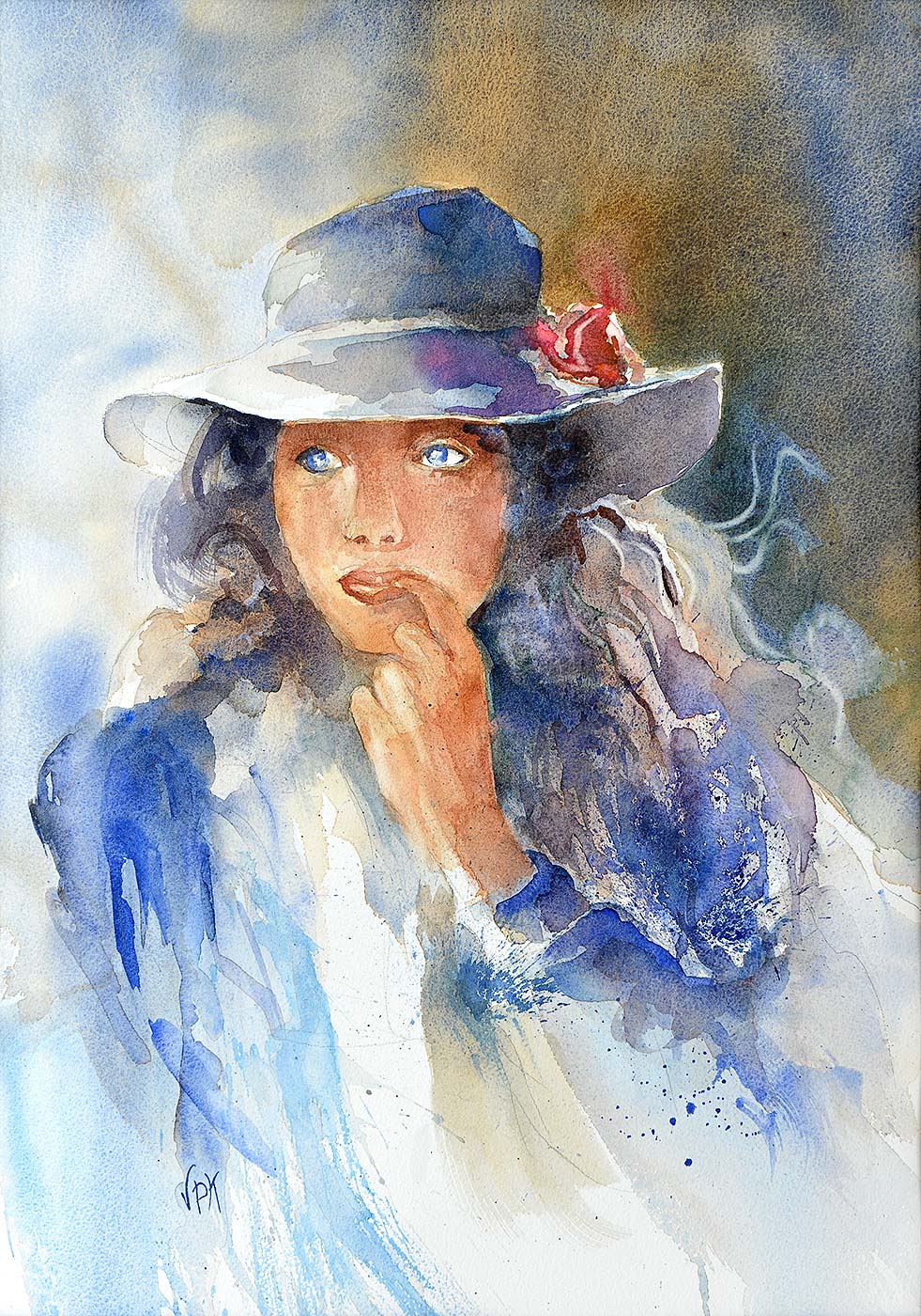 Femme chapeau