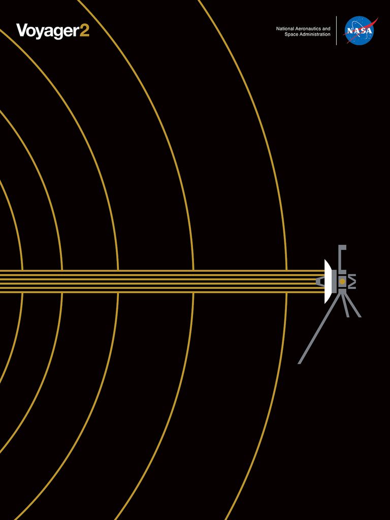 Voyager2 interstellar gold poster