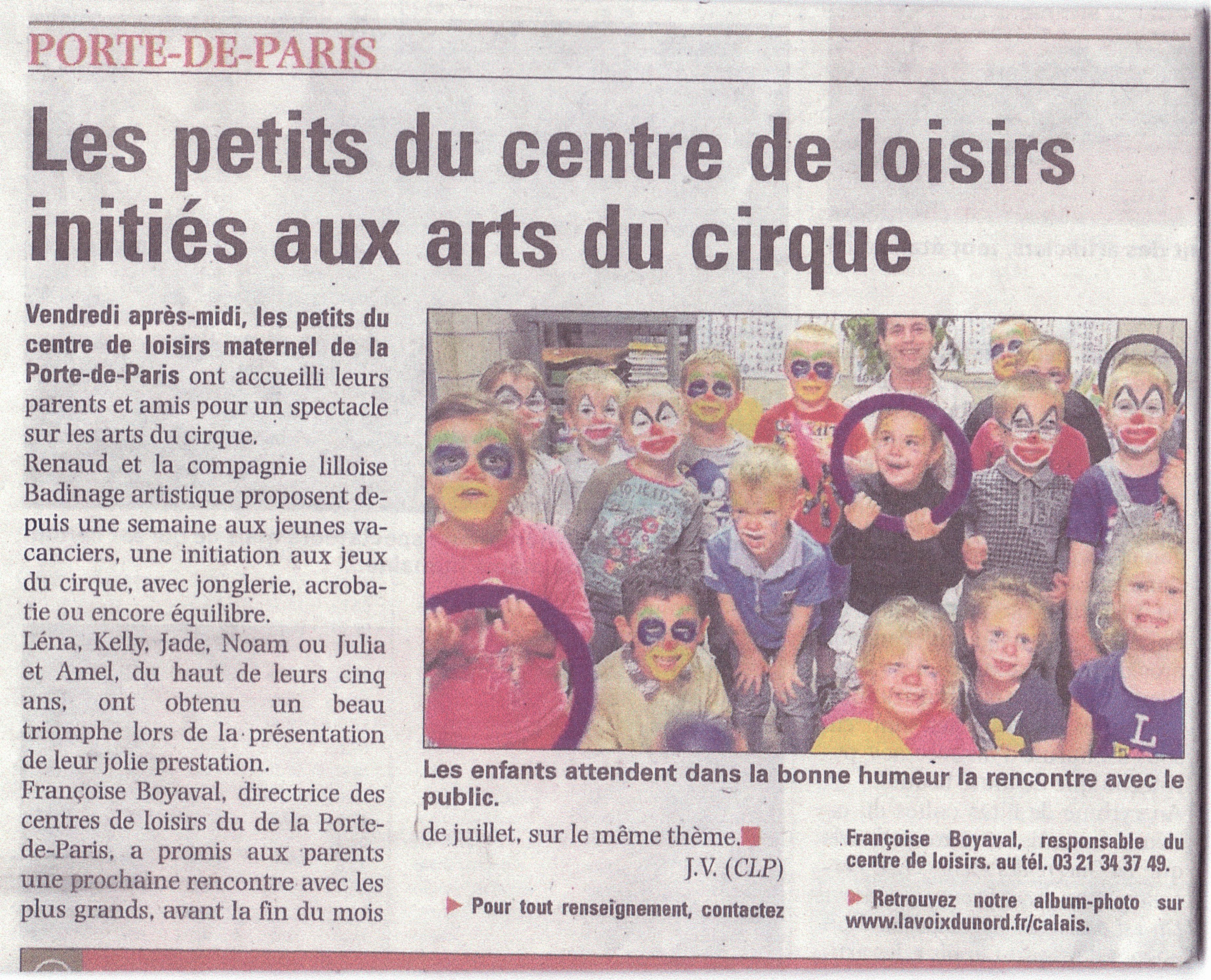 Calais Voix du Nord juillet 2013