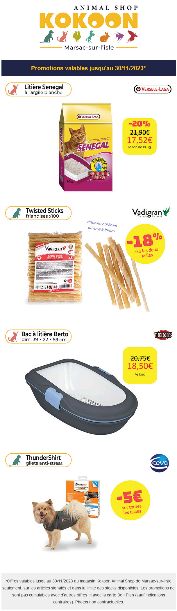 Marsac : promos de novembre