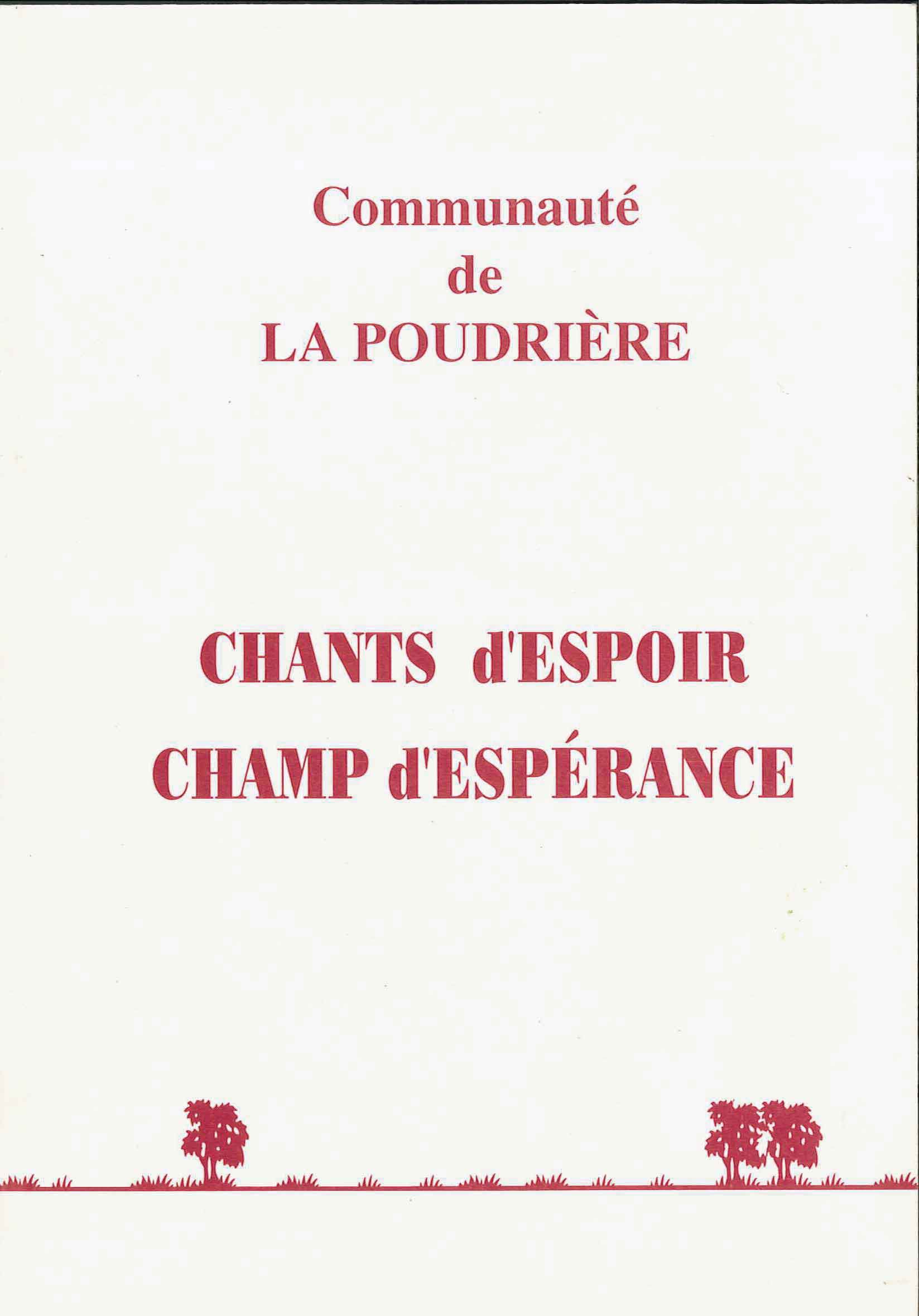 Couverture Chants despoir champ desperance La Poudriere