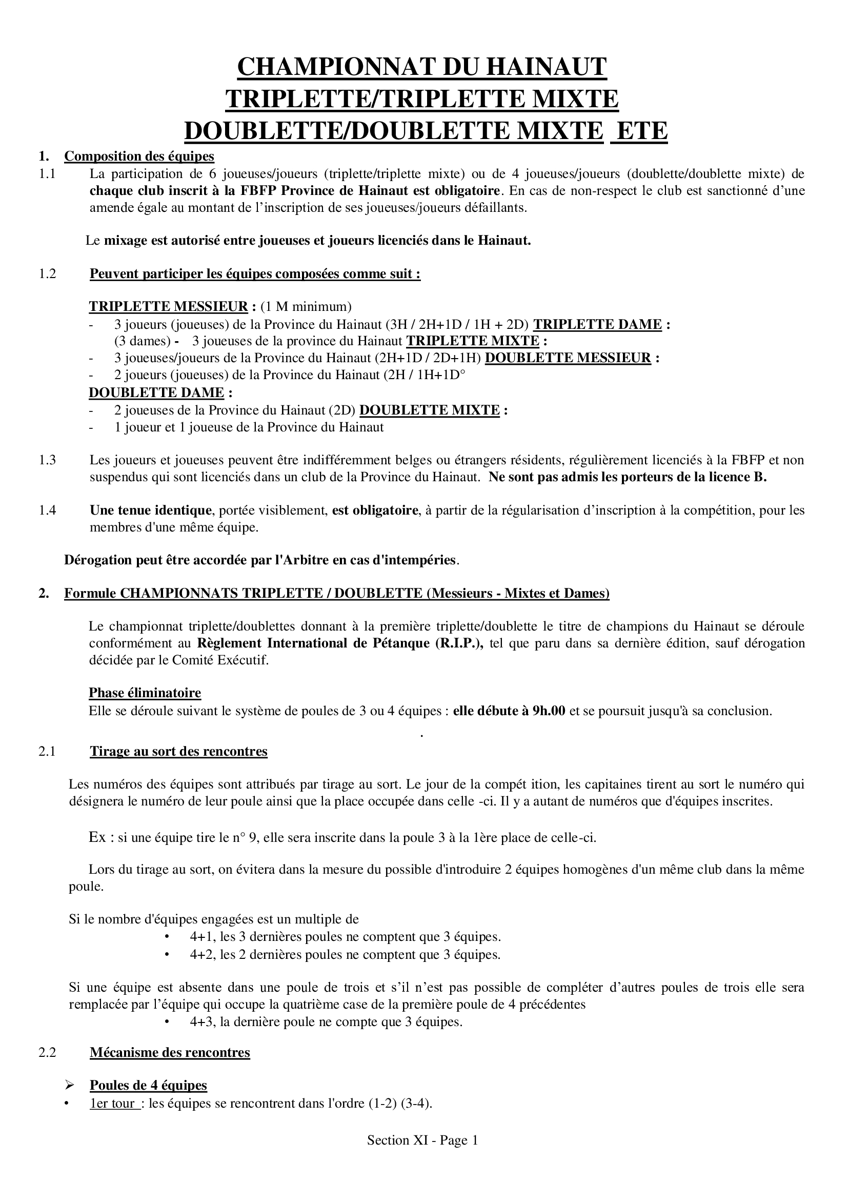 1 championnat hainaut ete