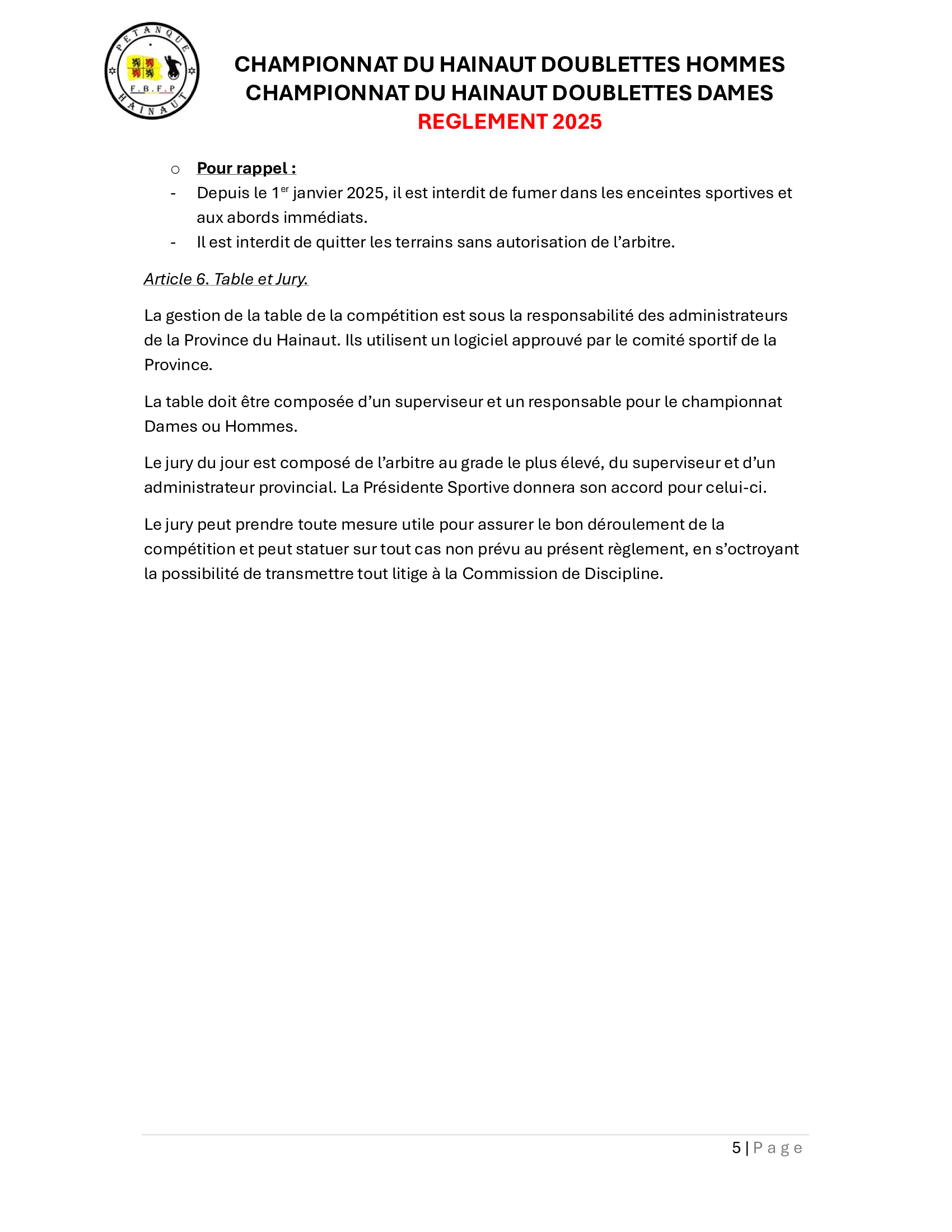 5 championnat hainaut ete doublette