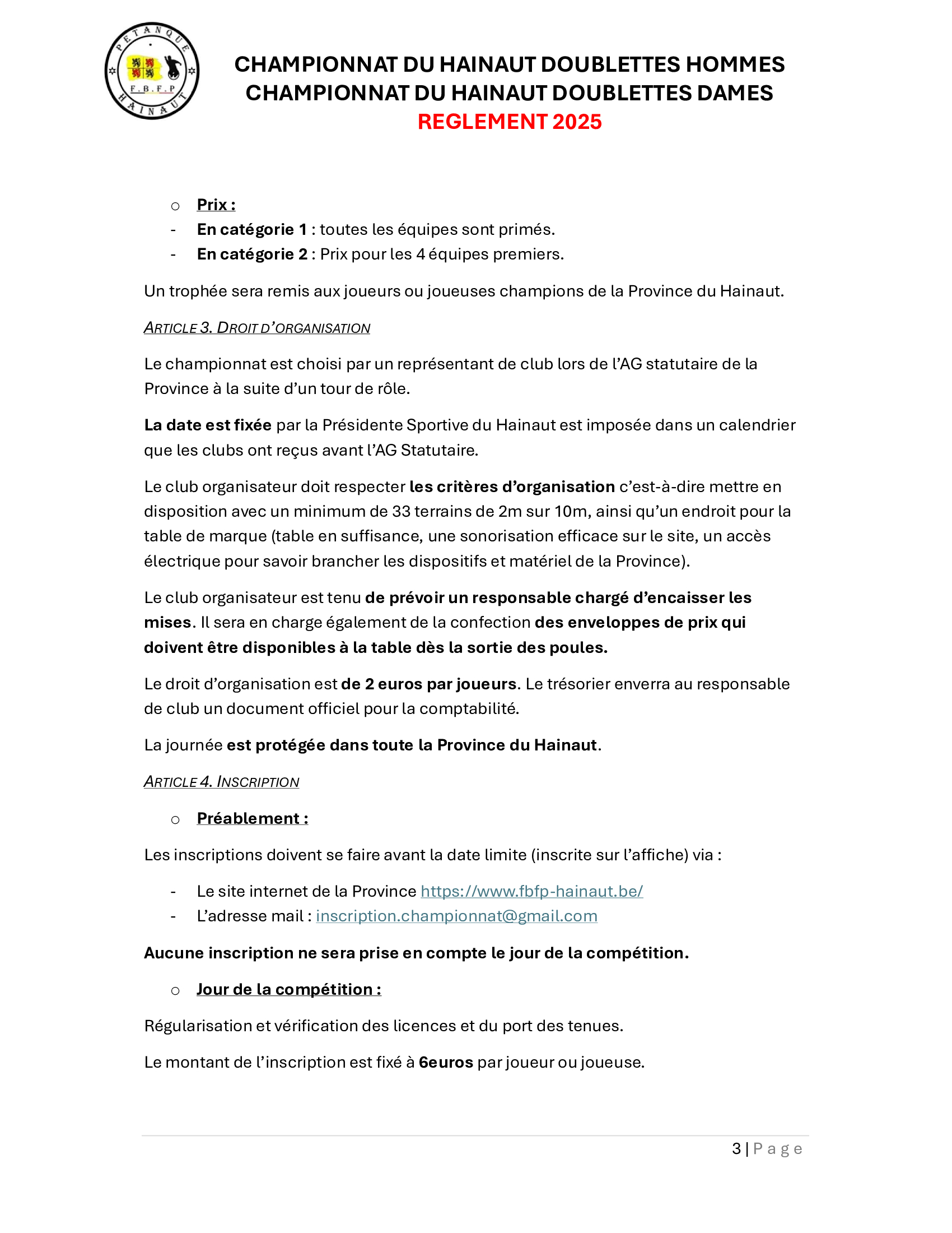 3 championnat hainaut ete doublette