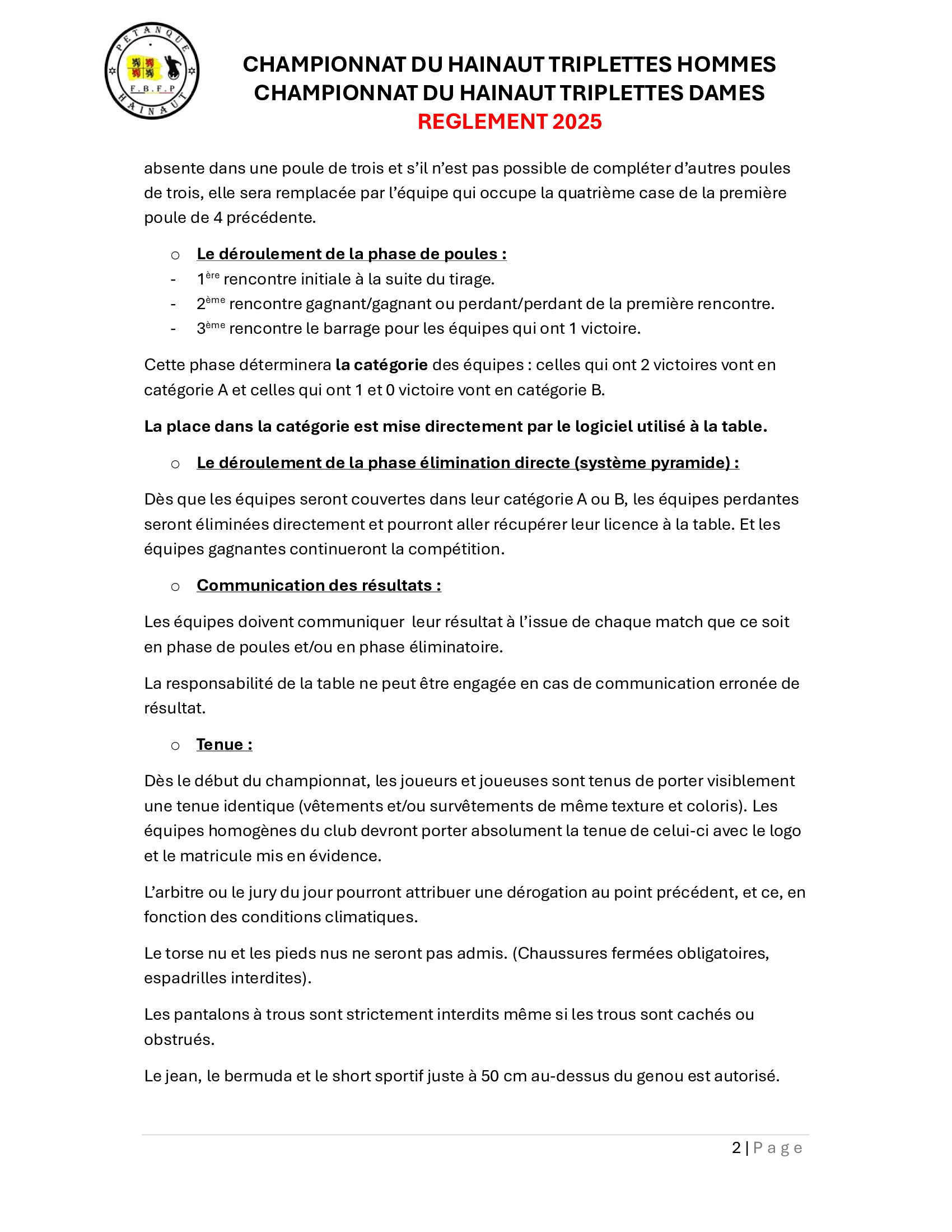 2 championnat hainaut ete triplette