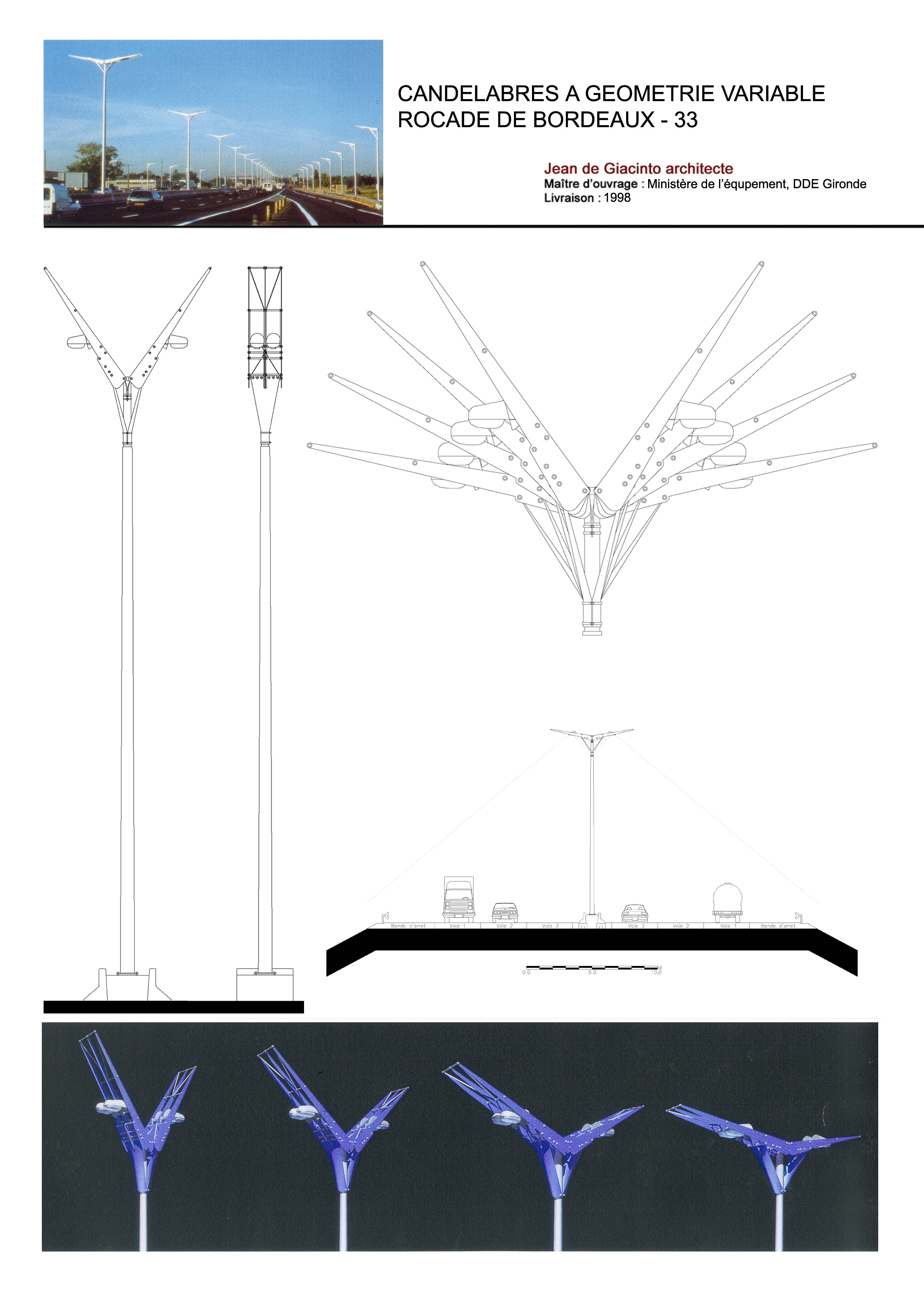 Candelabres rocade bordeaux