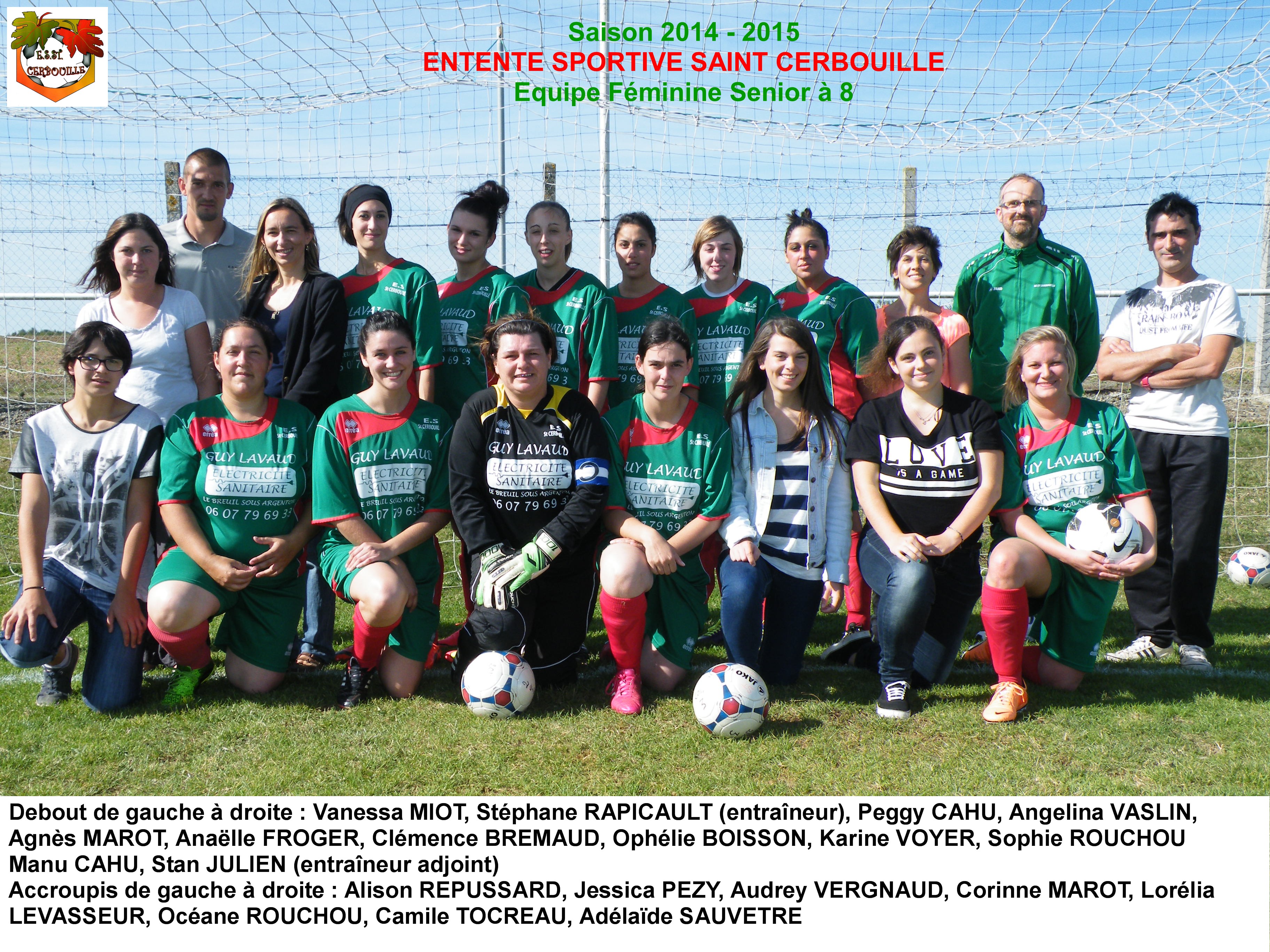 F minines seniors a 8 saison 2014 2015 avec noms
