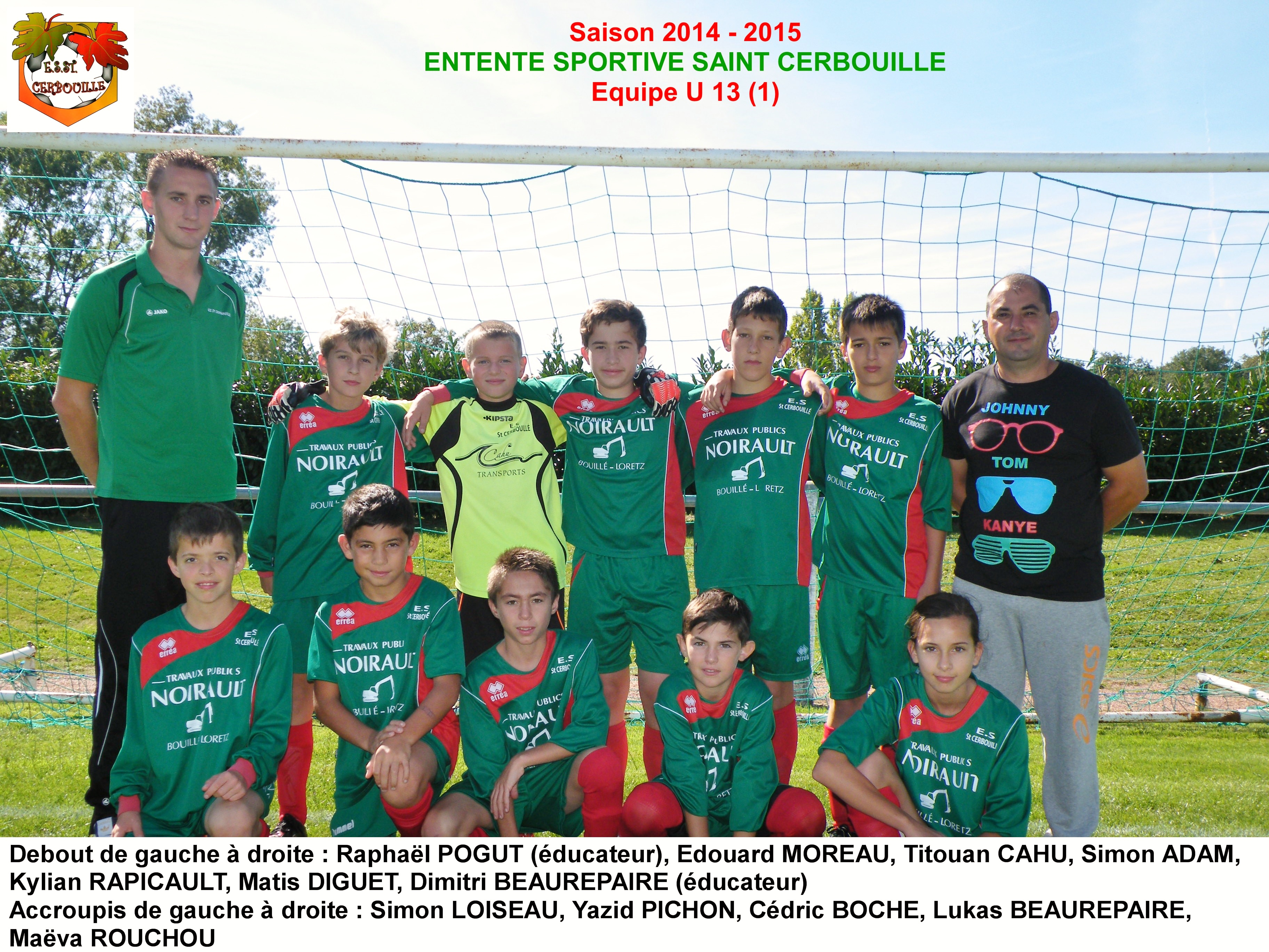 U 13 1 saison 2014 2015 avec noms
