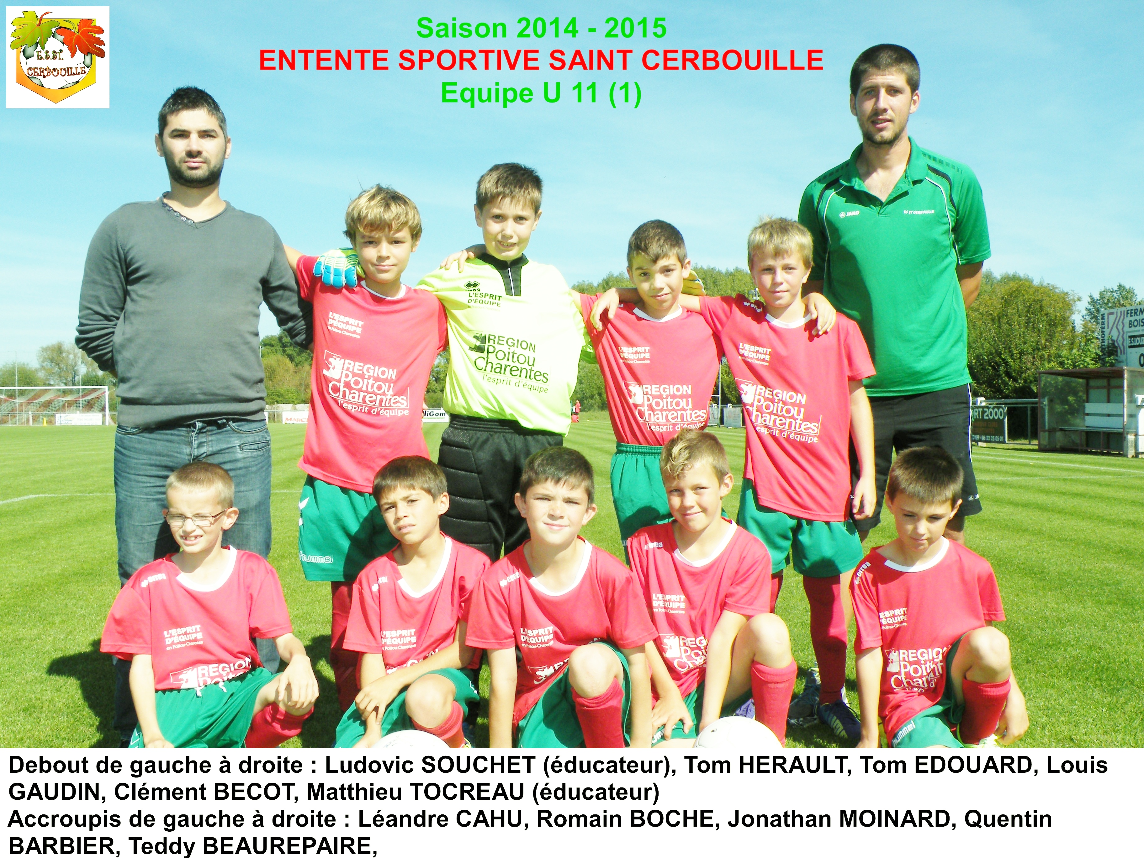 U 11 1 saison 2014 2015 avec noms