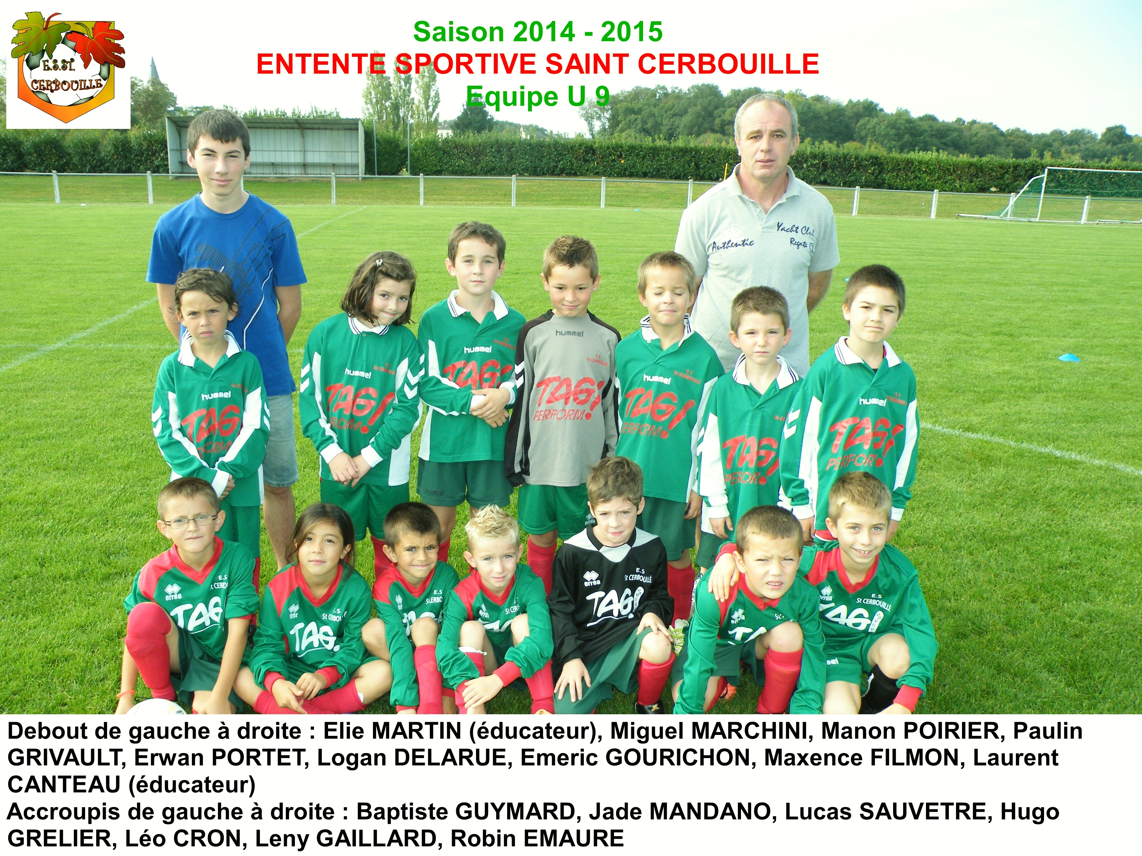 Equipe u 9 saison 2014 2015 avec noms