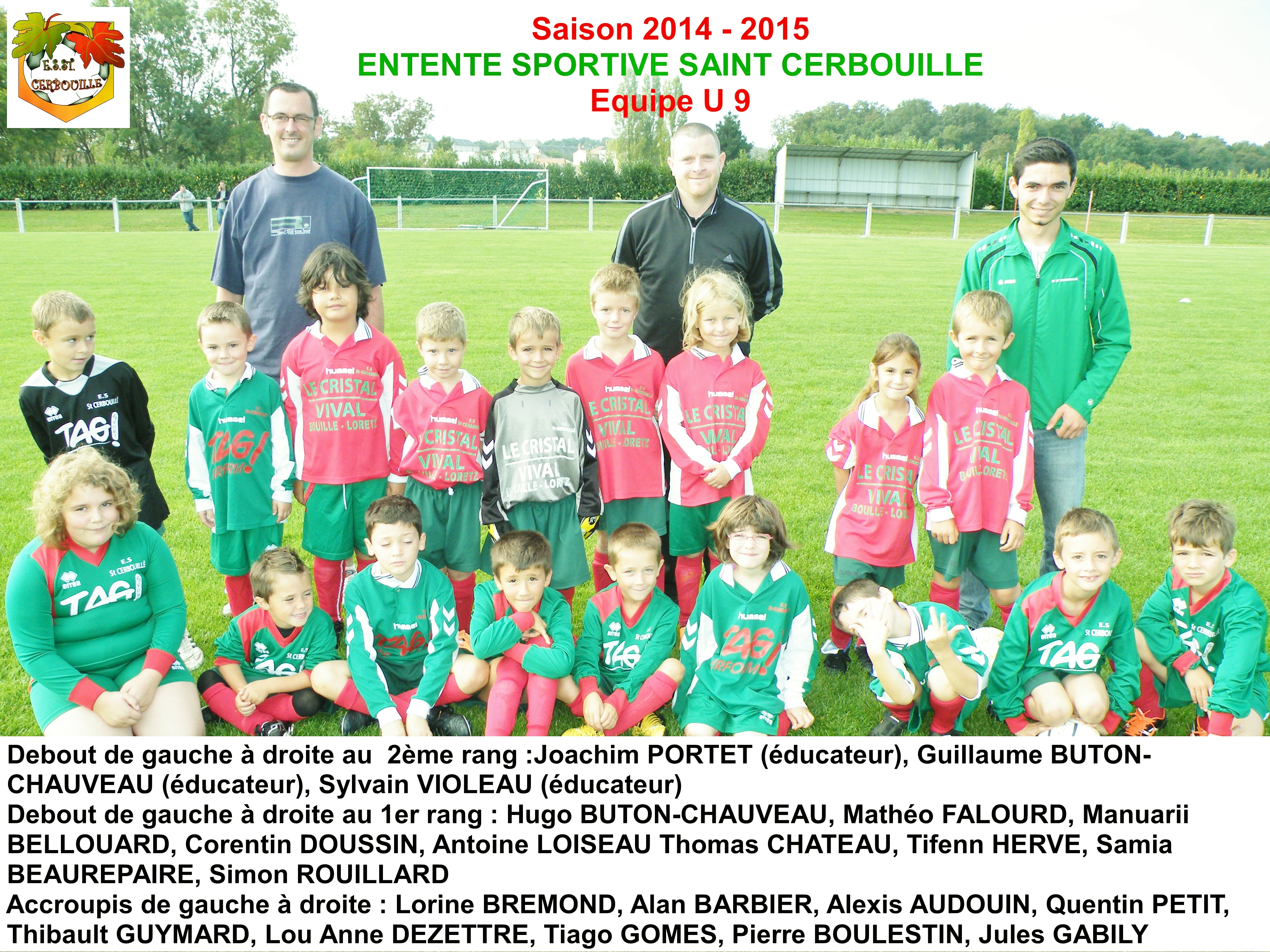 Equipe u 9 saison 2014 2015 2 avec noms