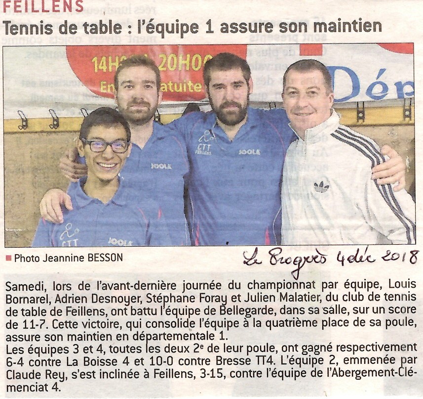 Le Progres 4 decembre 2018