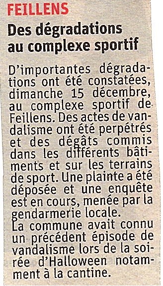 Le progres degradations complexe sportif feillens