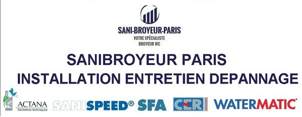Sanibroyeur Paris
 installation; entretien; depannage;  Paris
logo .
actana sanispeed sfa cer watermatic