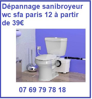 Dépannage sanibroyeur wc sfa paris 2 à partir de 39€