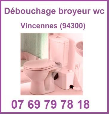 Débouchage broyeur WC Vincennes (94300)


