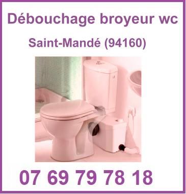 Débouchage broyeur WC Saint-Mandé (94160)





