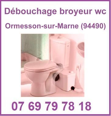 Débouchage broyeur WC Ormesson-sur-Marne (94490)

