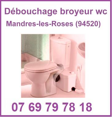 Débouchage broyeur WC Mandres-les-Roses (94520)


