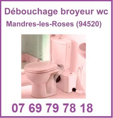 Débouchage broyeur WC Mandres-les-Roses (94520)


