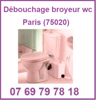Débouchage sanibroyeur à Paris 75020: qui contacter ?