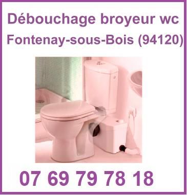 Débouchage broyeur WC Fontenay-sous-Bois (94120)

