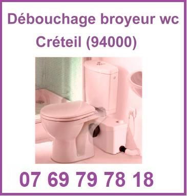 Débouchage broyeur WC Créteil (94000)

