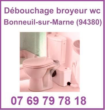 Débouchage broyeur WC Bonneuil-sur-Marne (94380)


