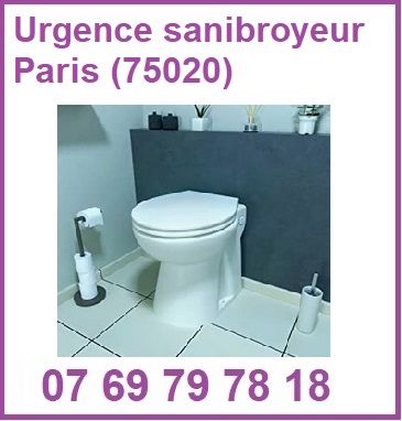 Urgence sanibroyeur Paris (75020)