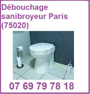 Débouchage sanibroyeur Paris (75020)