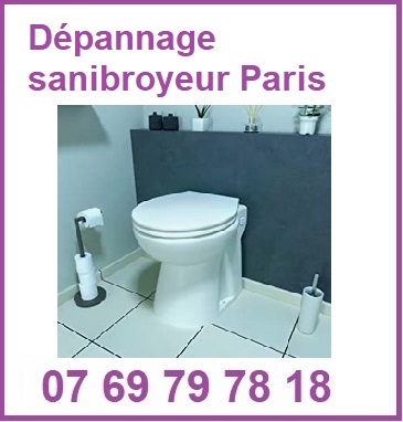 dépannage sanibroyeur Paris : tarif à partir de 39€ déplacement et 39€ main d'oeuvre