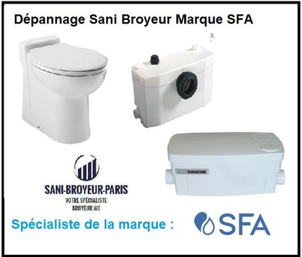 Dépannage sanibroyeur marque française  SFA