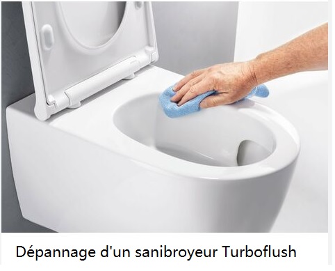 Dépannage d'un sanibroyeur Turboflush :   plombs sautant ou fuite dans la cuvette