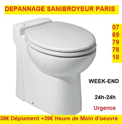 Service de plomberie spécialiste dépannage sanibroyeur WC Paris