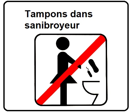 tampon dans sanibroyeur