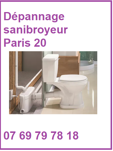 Dépannage sanibroyeur Paris 20