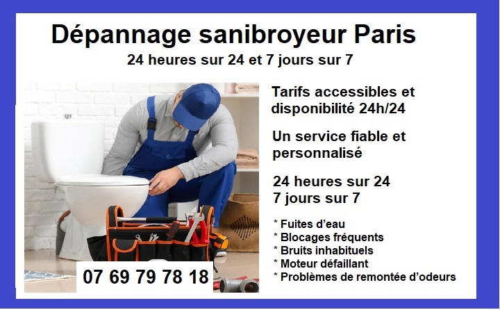 Dépannage sanibroyeur Paris et ile de france