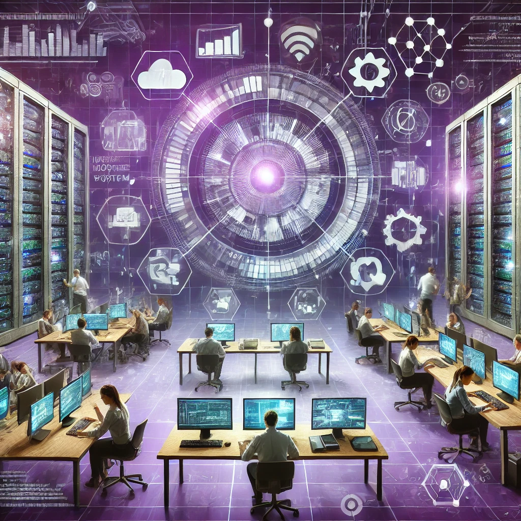 DALL-E-2024-06-28-15-59-56-A-futuristic-dashboard-displaying-real-time-data-and-analytics-at-the-center-surrounded-by-diverse-workers-using-computers-tablets-and-smartphones