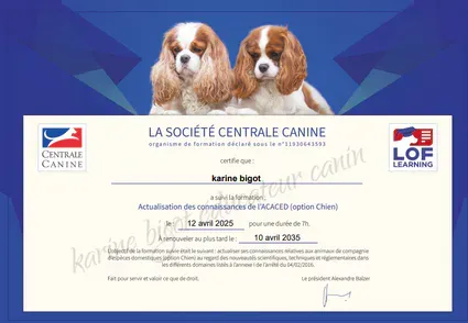  Renouvellement ACACED 2025 - formation validee aupres du ministere de l'Agriculture